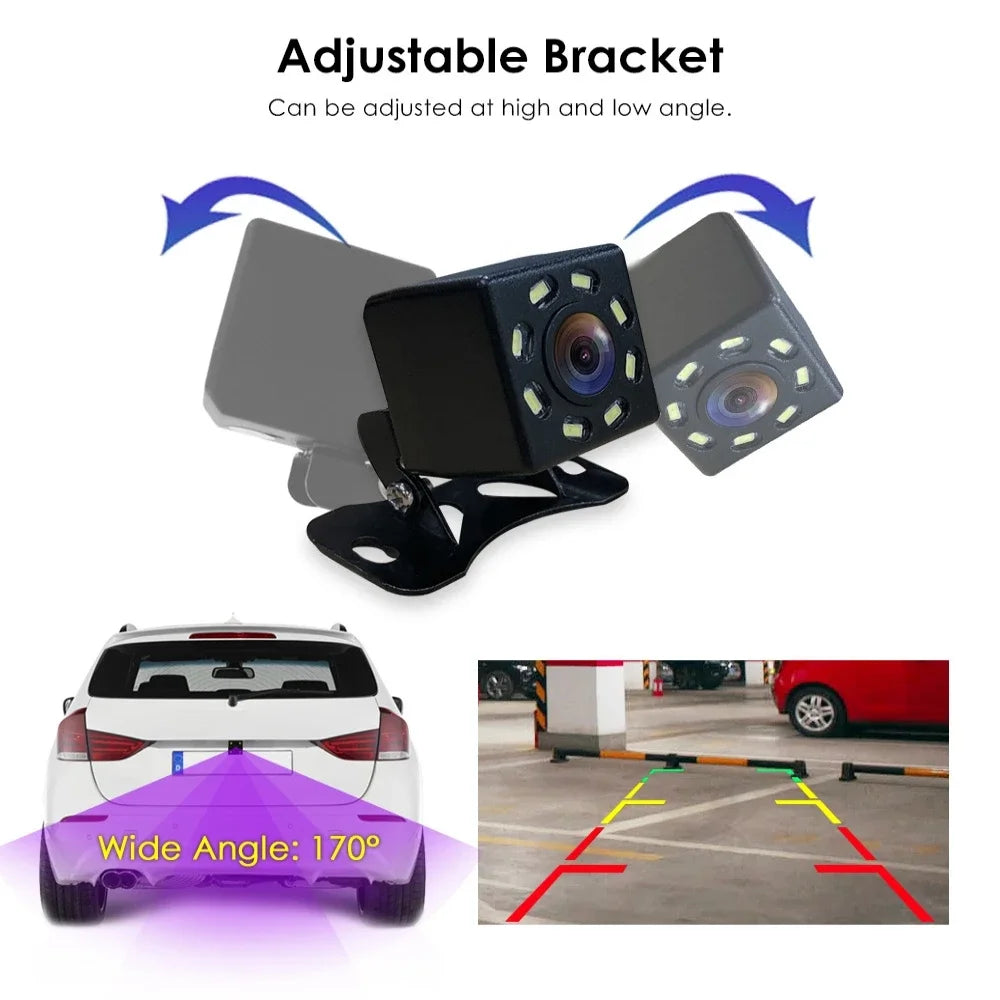 Caméra de Recul HD 170° VizzAuto™ – Vision Nocturne, Étanche IP68, LED Intégrées, Câble 6m